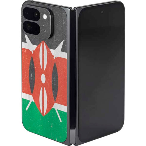 Kenya Flag Distressed Google Pixel 9 Pro Fold Skin